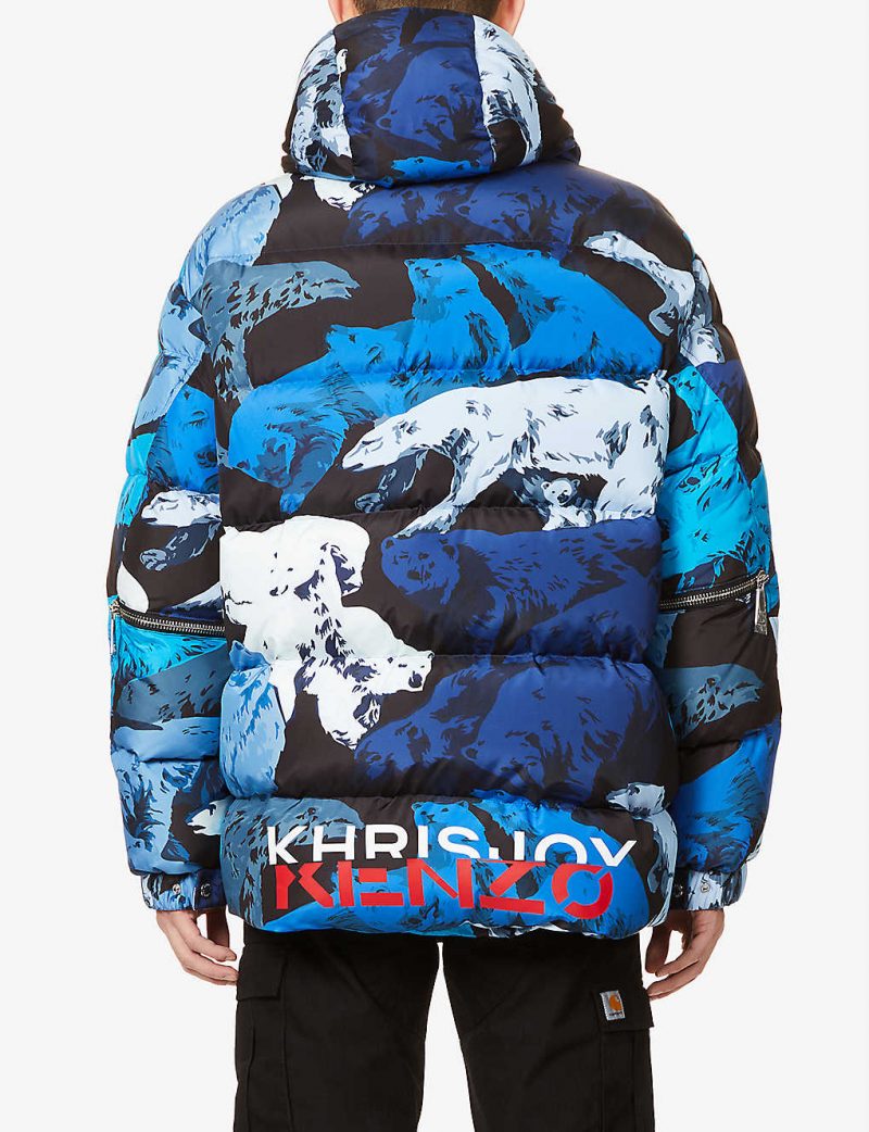 KHRISJOY x KENZO polar bear-print shell-down hooded jacket