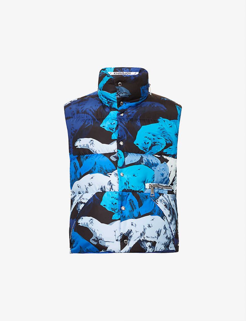 KHRISJOY x KENZO polar bear-print shell-down hodded gilet