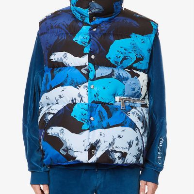 KHRISJOY x KENZO polar bear-print shell-down hodded gilet