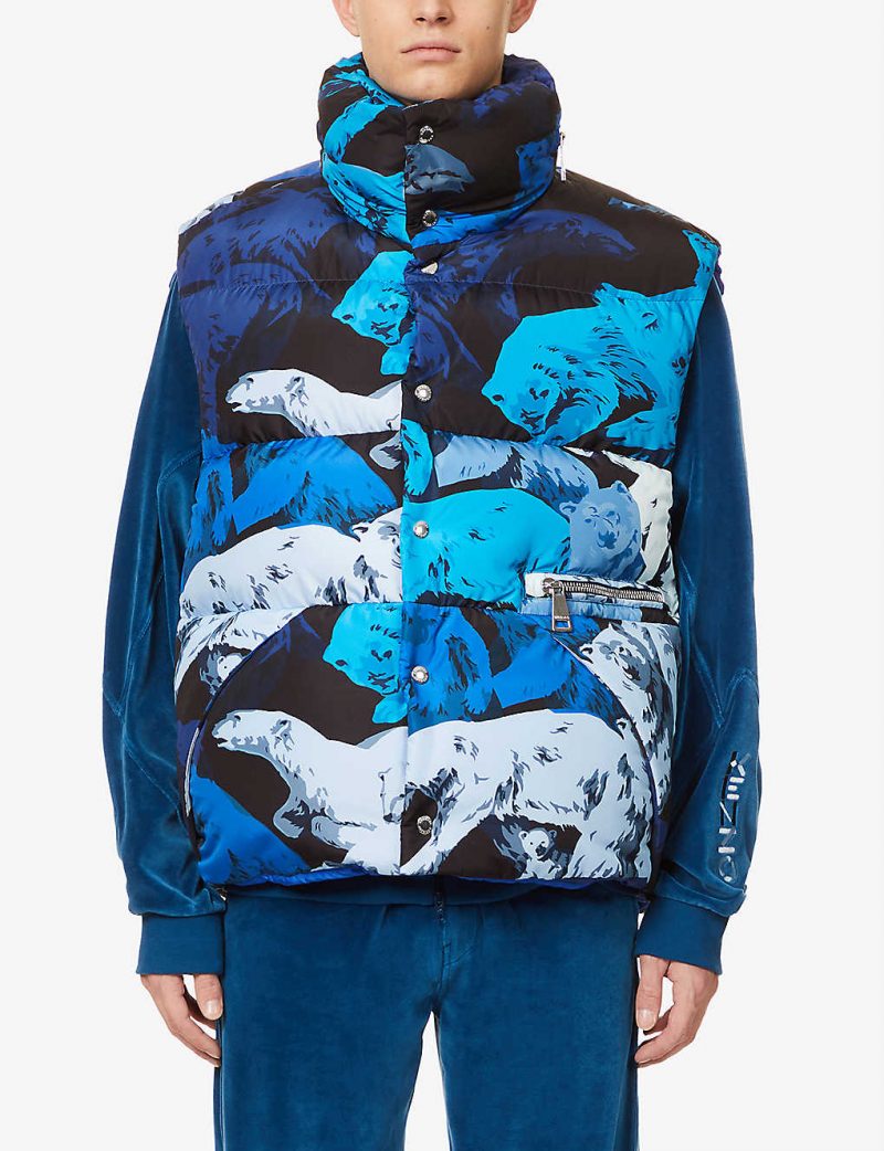 KHRISJOY x KENZO polar bear-print shell-down hodded gilet