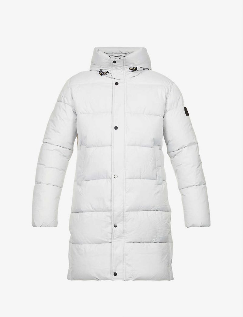 Padded quilted shell hooded jacket