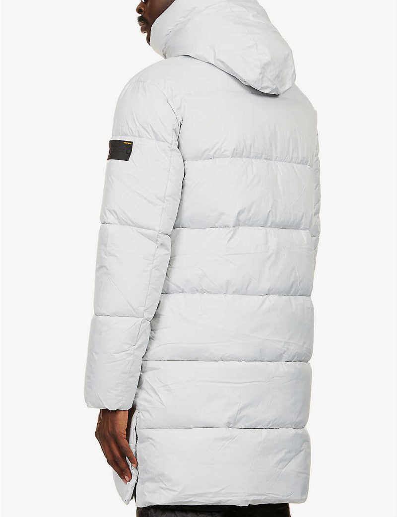 Padded quilted shell hooded jacket
