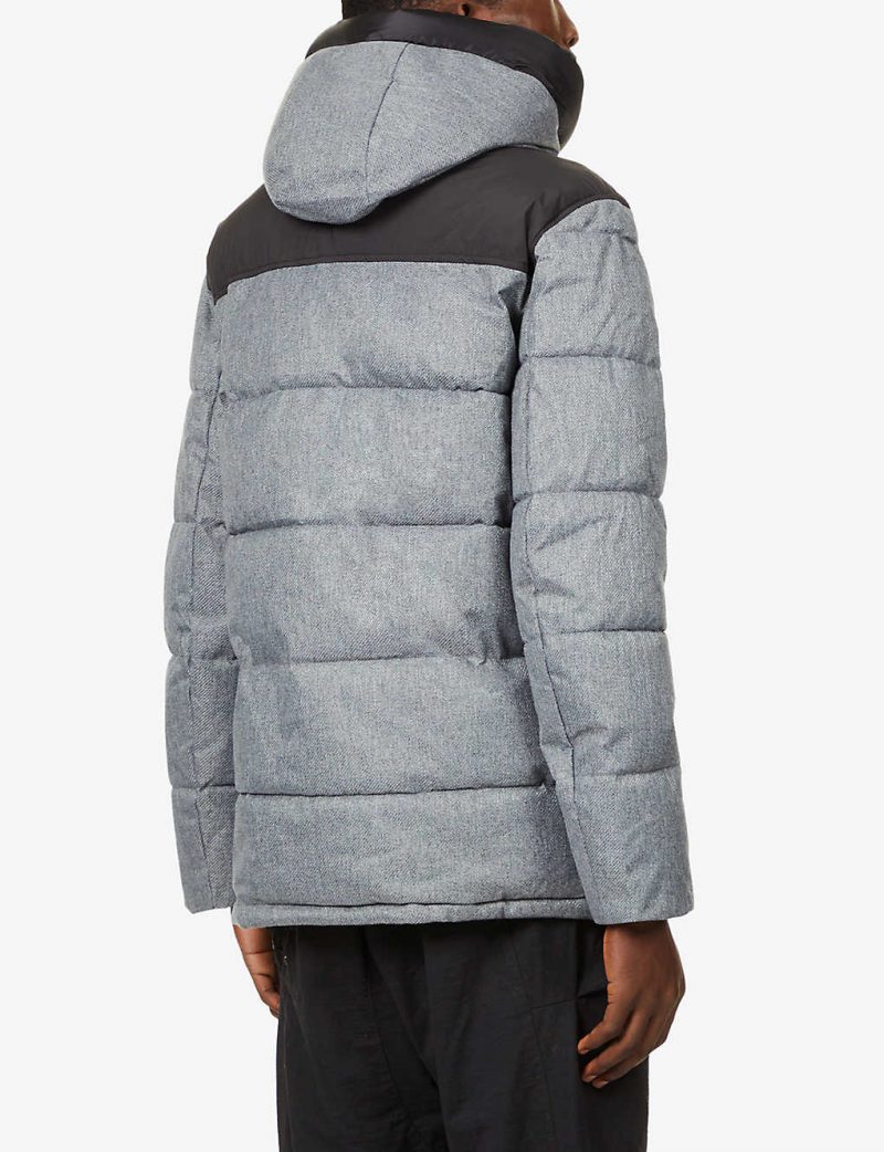 Quilted padded shell hooded puffer jacket