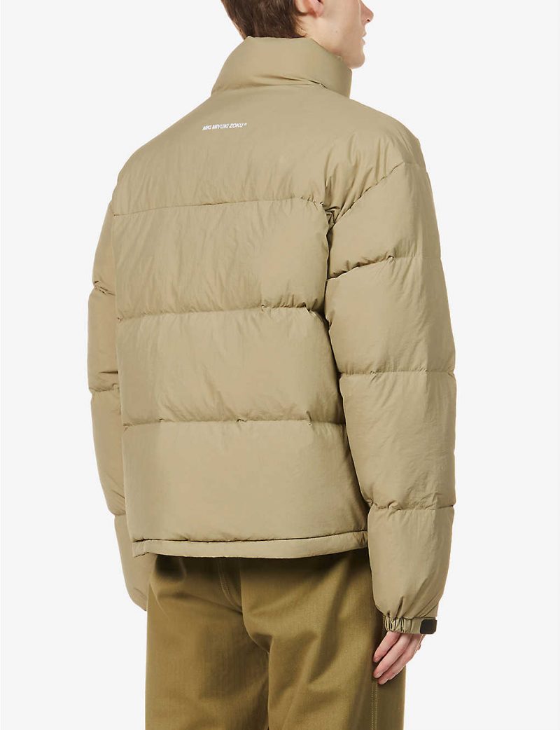 Bubble funnel-neck shell jacket