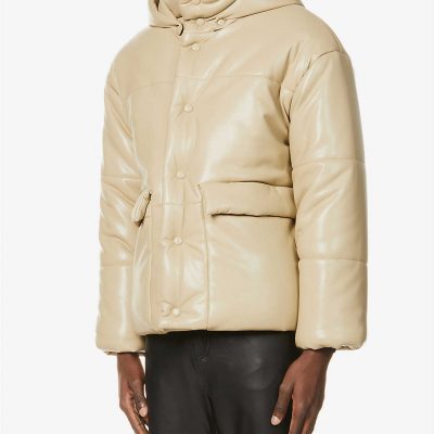 Quilted padded shell hooded puffer jacket