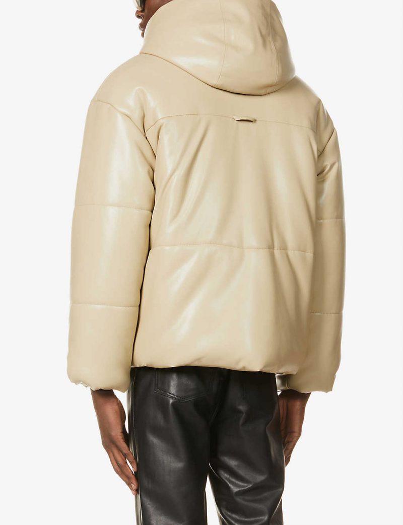 Quilted padded shell hooded puffer jacket