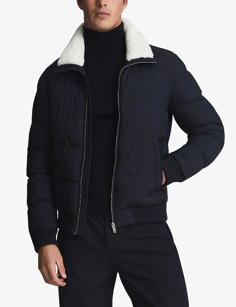 Frost Faux Fur Collar Quilted Shell Jacket | the puffer jacket