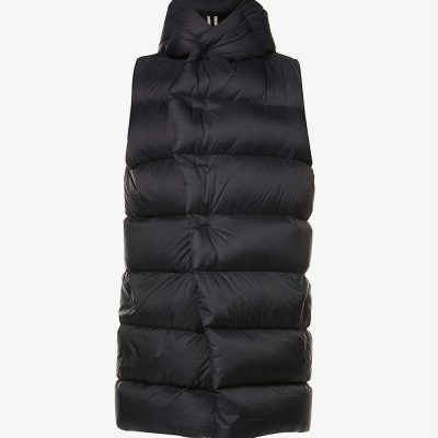 Padded sleeveless shell-down jacket