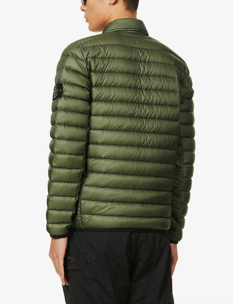 Padded logo-patch shell-down jacket