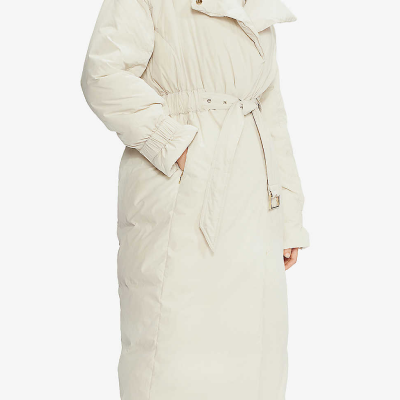 Aliccee belted padded woven coat