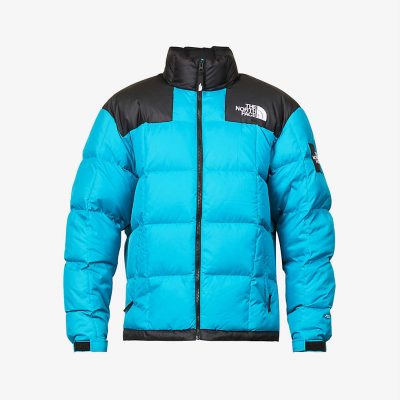Lhotse brand-embroidered funnel-neck shell-down jacket