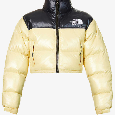 Nuptse cropped brand-patch shell-down jacket