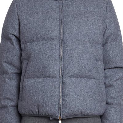 RWB Stripe Reversible Down Puffer Jacket THOM BROWNE
