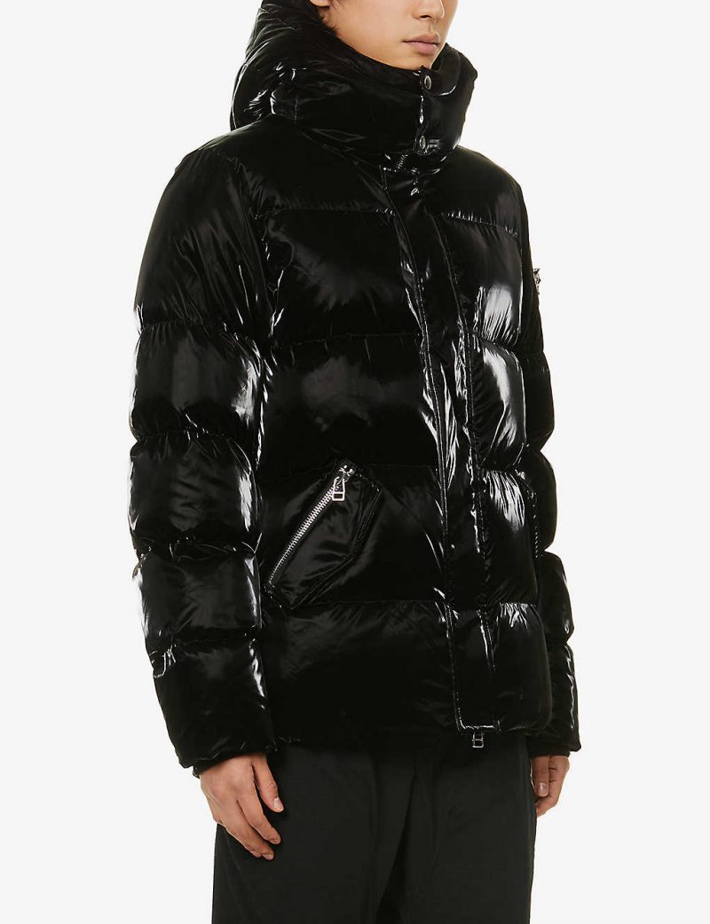Bumnester 3/4 padded shell hooded puffer jacket