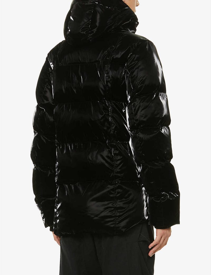 Bumnester 3/4 padded shell hooded puffer jacket