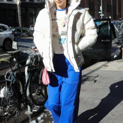 Bella Hadid White Puffer Jacket