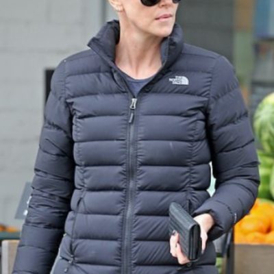 Charlize Theron Black Puffer Jackets