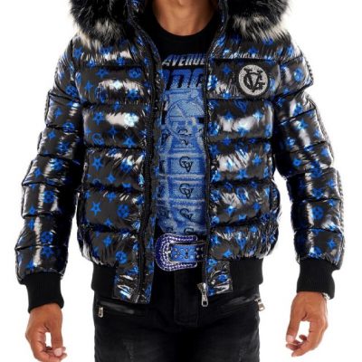 George V Paris Bomber Black And Blue Jacket