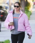 Jennifer Garner Pink Puffer Jackets