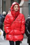 Sophie Turner Red Puffer Jacket