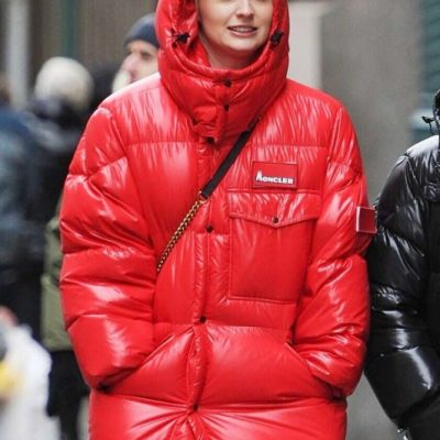 Sophie Turner Red Puffer Jacket