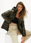 Women Black Puffer Nylon Jacket