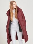 Women Maroon Nylon Puffer Coat