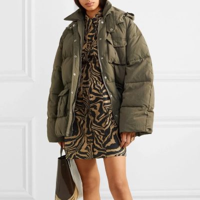Women Puffer Olive Jacket