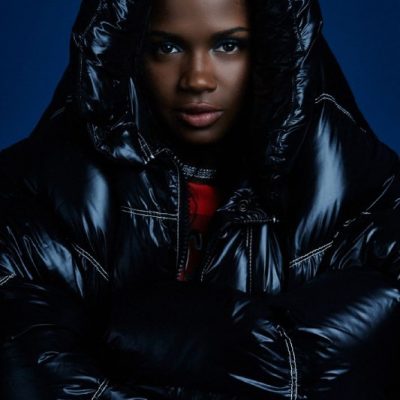 Brittany Sky Black Puffer Coat