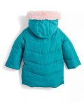 Baby Girls Hooded Blue Parka
