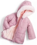 Baby Girls Hooded Pink Parka