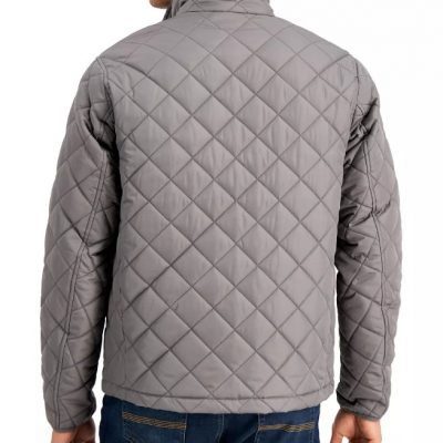 Men’s Diamond Quilted Light Grey Jacket