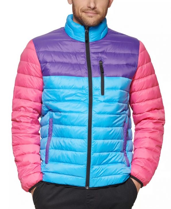 Men’s Down Packable Quilted Pink Puffer Jacket TPJ