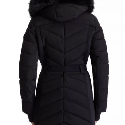 Women’s Belted Hooded Blue Coat