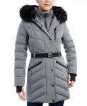 Women’s Belted Hooded Grey Coat