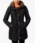 Women’s Faux-Fur Collar Black Puffer Coat