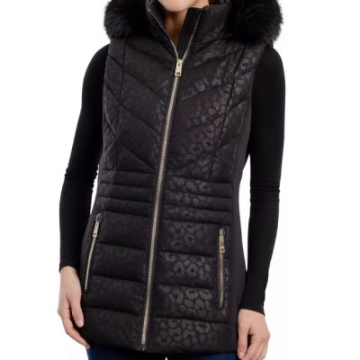 Women's Faux-Fur-Trim Hooded Vest