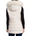 Women’s Faux-Fur-Trim White Hooded Vest