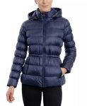 Women’s Hooded Blue Puffer Coat