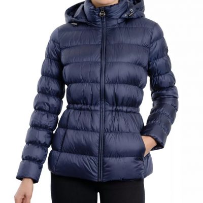 Women’s Hooded Blue Puffer Coat