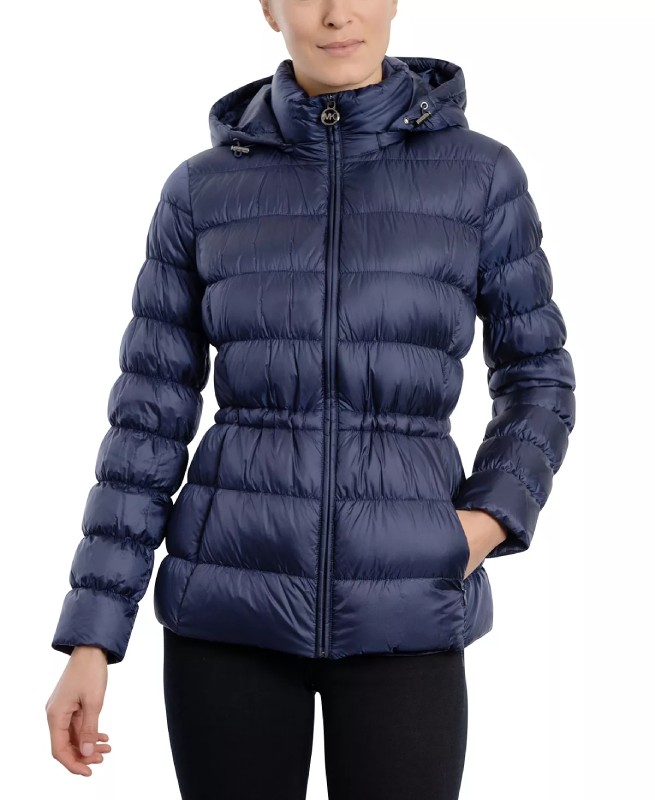 Women’s Hooded Blue Puffer Coat