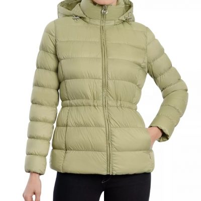 Women’s Hooded Light Sage Puffer Coat
