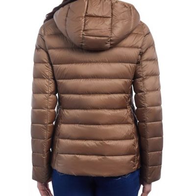 Women's Hooded Packable Brown Puffer Brown Jacket