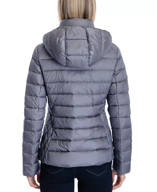Women’s Hooded Packable Grey Jacket