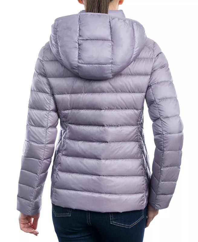Women’s Hooded Packable Light Grey Jacket