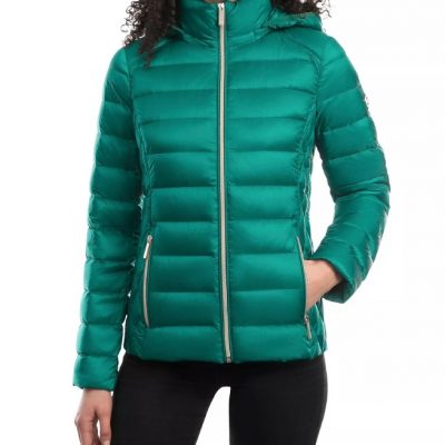 Women’s Hooded Packable Sea Green Puffer Jacket