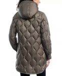 Women’s Hooded Quilted Grey Puffer Coat