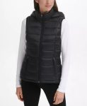 Women’s Packable Hooded Black Puffer Vest