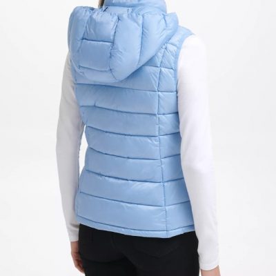 Women’s Packable Hooded Light Blue Vest