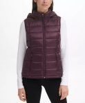 Women’s Packable Hooded Purple Puffer Vest